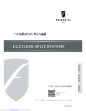 Friedrich M09YJ Installation Manual