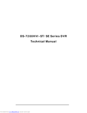 HIKVISION DS-7200HVI-ST/SE Series Technical Manual
