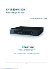 EverFocus ENVR8304E-8CH Quick Installation Manual