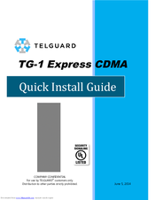 Telguard TG-1 Express CDMA Manuals | ManualsLib