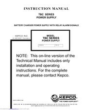 KEPCO TBC Series Instruction Manual