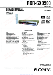 Sony RDR-GXD500 Service Manual