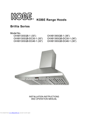 KOBE CHX8130SQB-DC30-1 Installation Instructions And Operation Manual