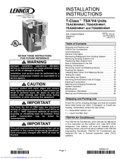 Lennox TSA048H4N41 Installation Instructions Manual