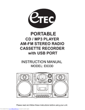Etec E6330 Instruction Manual
