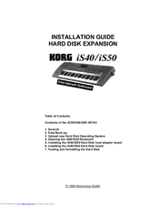 Korg IS40 Installation Manual