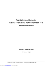 Toshiba Satellite Pro T110 Maintenance Manual
