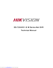 HIKVISION DS-7204HVI-S Series Technical Manual