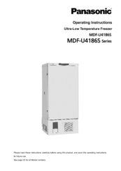 Panasonic MDF-U4186S Series Operating Instructions Manual