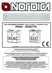 Nordica ROSA Instructions For Installation, Use And Maintenance Manual