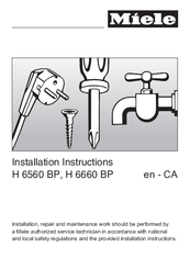 Miele H 6560 BP Installation Instructions Manual