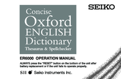 Seiko ER6000 Operation Manual
