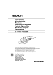 Hitachi G 18SS Handling Instructions Manual