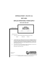 KEPCO BOP 5-20DL Operator's Manual