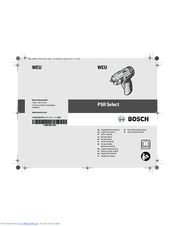 Bosch PSR Select Original Instructions Manual
