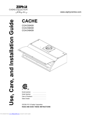 Zephyr CACHE CCA-E30ASX Use Use, Care & Installation Manual