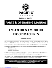 Pacific FM-17EHD Parts & Operating Manual