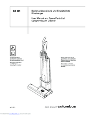 Columbus BS 461 User Manual And Spare Parts Lis