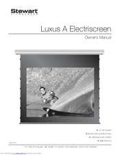 Stewart Filmscreen Corp Luxus A Electriscreen Owner's Manual
