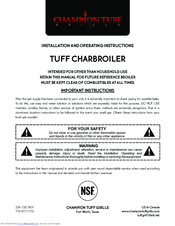 Champion Tuff Grills TCB-30 Important Instructions Manual