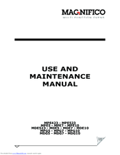 Magnifico MDE10 Use And Maintenance Manual