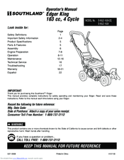Southland Edger King S-WLE-1639 Operator's Manual