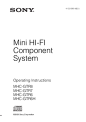 Sony MHC-GTR6H Operating Instructions Manual