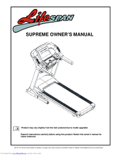 LifeSpan supreme Owner's Manual