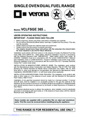 Verona VCLFSGE 365 Series User Operating Instructions Manual