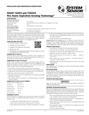 System Sensor FAAST 7100X Installation And Maintenance Instructions