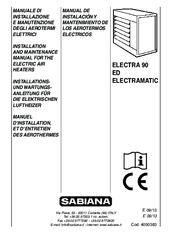 Sabiana ELECTRAMATIC Installation And Maintenance Manual