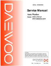 Daewoo DWF-260KW Service Manual