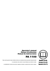Husqvarna pa 1100 Operator's Manual