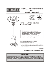 Nexgrill 920-0049 Installation Instructions And Owner's Manual