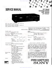 Sony TC-R303 Service Manual