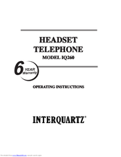 Interquartz IQ260 Operating Instructions Manual