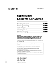 Sony XR-CA370X Operating Instructions Manual