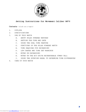 Citizen B876 Setting Instructions Manual