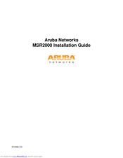 Aruba MSR2000 Installation Manual