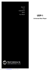 McCormack Audio UDP-1 Instruction Manual