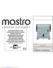 mastro FME0001 Operating Instructions Manual