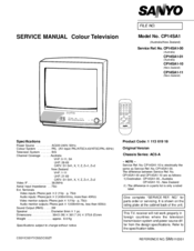 Sanyo CP14SA1 Service Manual