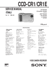 Sony Ruvi CCD-CR1E Service Manual