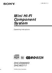 Sony DHC-MD717 Operating Instructions Manual