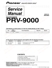 Pioneer PRV-9000 Service Manual