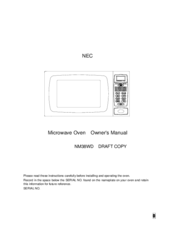 NEC NM38WD Owner's Manual