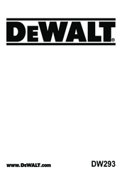 DeWalt DW293 Original Instructions Manual
