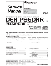 Pioneer DEH-P86DHR Service Manual