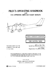 Cessna 1980 182Q Pilot's Operating Handbook And Flight Manual
