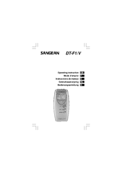 Sangean DT-F1/V Operating	 Instruction